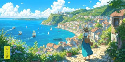 Desk Mat Design Maker With a Manga-Themed Landscape 7033