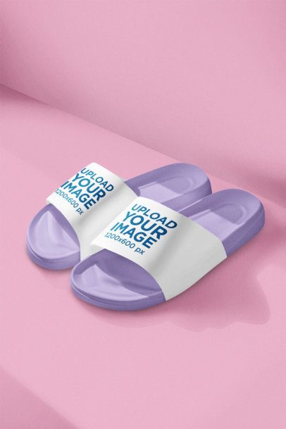 Mockup of a Pair of AI-Generated Sandals Lying on a Plain Surface