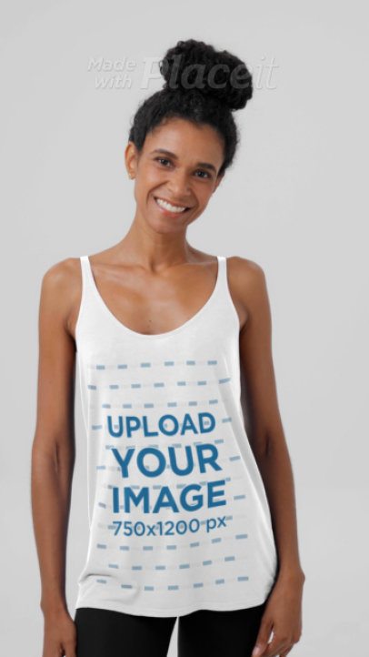 Bella Canvas Tank Top Video Featuring a Happy Woman With a Fitness Style