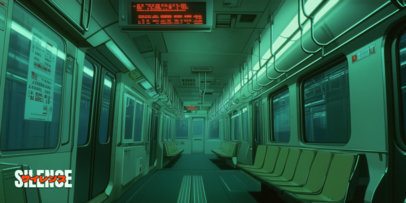 Desk Mat Design Maker Featuring an Anime-Styled Subway Interior 7035