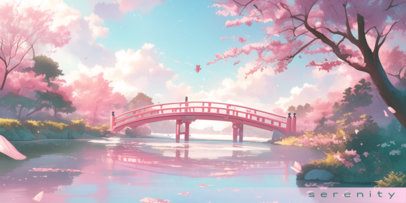 Desk Mat Design Creator Featuring a Nice Anime River and a Serenity Theme 7030b