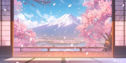 Cool Desk Mat Design Creator With an Anime-Styled Mountain Landscape 7030f