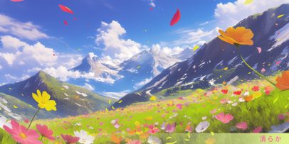 Landscape-Themed Desk Mat Design Template for Anime Enthusiasts 7030g