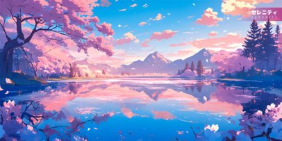 Desk Mat Design Creator With a Serene River Landscape 7034b