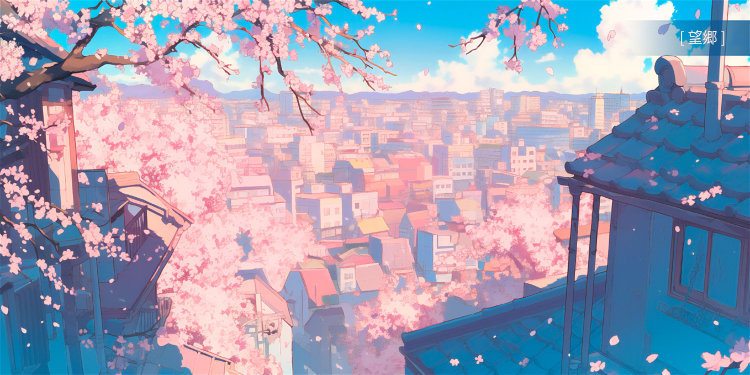 Placeit - Anime-Themed Desk Mat Design Maker Featuring a City With Pink ...