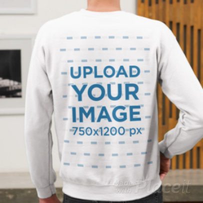 Homemade Feel-Themed Video of the Back-View of a Man Wearing a Gildan Sweatshirt