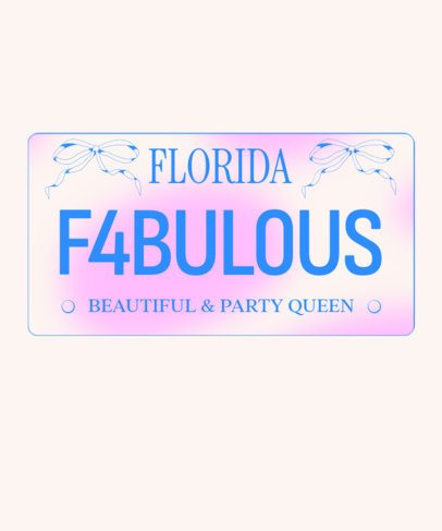 T-Shirt Design Template Featuring a Bimbofication Theme and a Girly Aesthetic 7028c