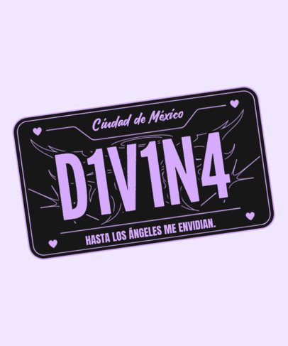 License Plate-Styled T-Shirt Design Maker With a Bimbocore Aesthetic 7024d