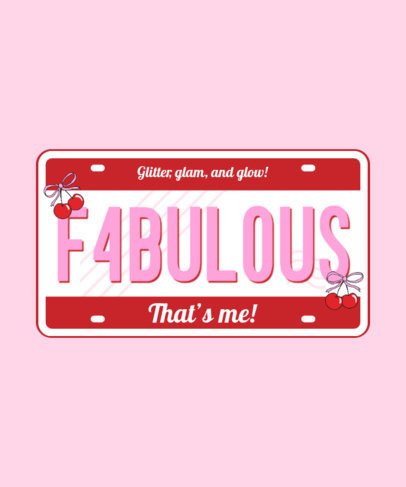 T-Shirt Design Generator With a Bimbofication Aesthetic and a License Plate Graphic 7027a