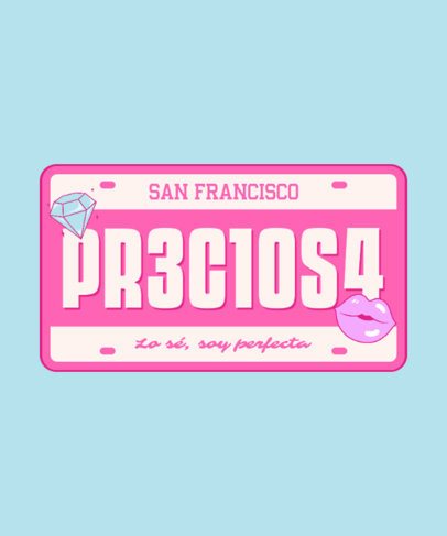 T-Shirt Design Creator for Girlies Featuring a Bimbocore Aesthetic 7027b