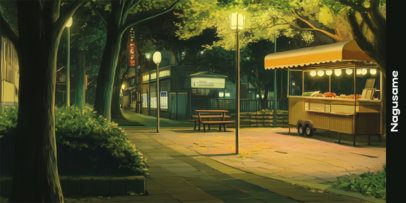 Desk Mat Design Creator With an Anime-Inspired Park Scene 7031b