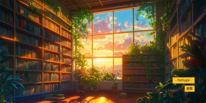 Manga-Themed Desk Mat Design Creator With an Anime Library Scene 7032f