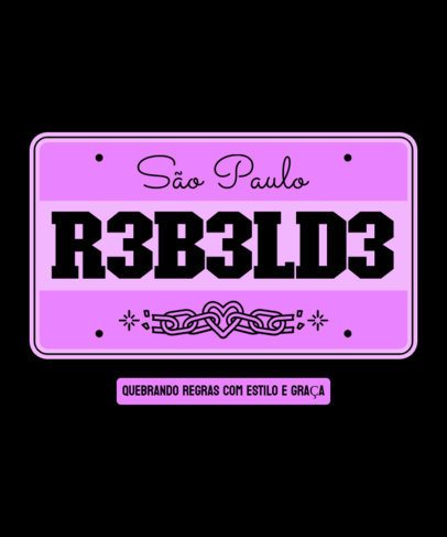 T-Shirt Design Generator With a Bimbocore License Plate Aesthetic 7026a