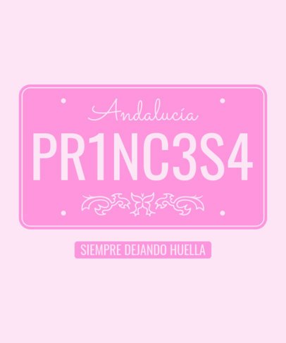 T-Shirt Design Template With a Princess Quote and a Bimbocore Aesthetic 7026c