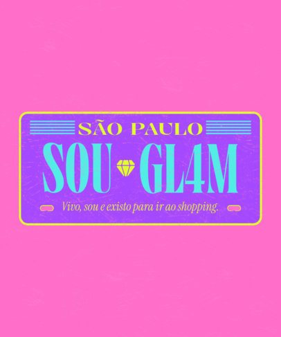 T-Shirt Design Generator Featuring a Girly License Plate with a Bimbocore Aesthetic 7029b