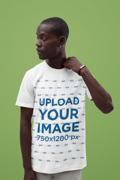 Mockup Featuring a Man Wearing a Round-Neck Tee from Bella Canvas