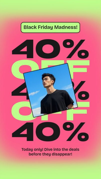 Instagram Story Maker Featuring a Gradient Aesthetic for a Black Friday Sale 7040