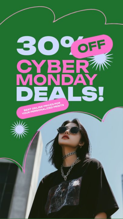 Instagram Story Generator for a Cyber Monday Offer Deal 7039a