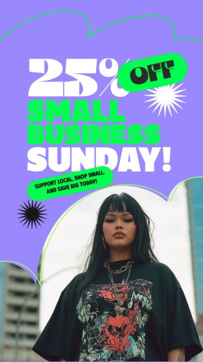 Small Business Sunday Instagram Story Maker Featuring a 25% Off Discount 7039d