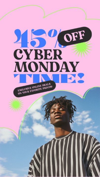 Instagram Story Template to Promote a Cyber Monday Special Offer 7039c