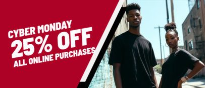 Banner Template for an Online Cyber Monday Deal Promo 7043c