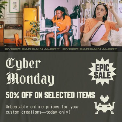 Instagram Post Creator for an Epic Cyber Monday Promo Sale 7042b