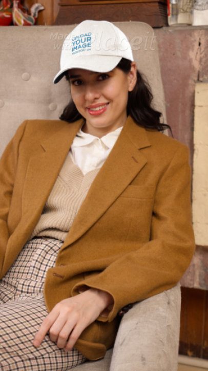 Grandpacore-Themed Video of a Smiling Woman With a Dad Hat 8930v