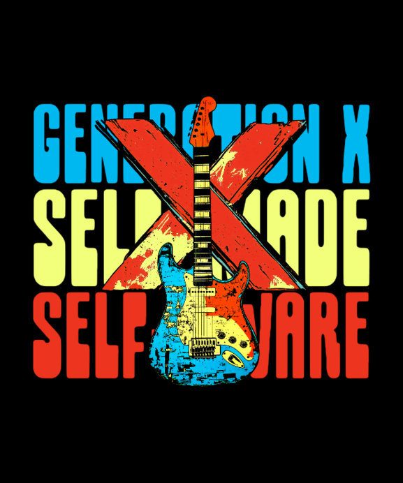 Placeit - T-Shirt Design Template Featuring a Colorful Guitar for the ...
