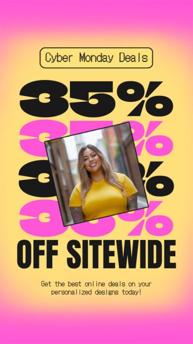 Instagram Story Generator With a Colorful Layout and a Cyber Monday Discount Promo