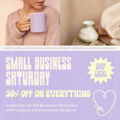 Promotional Instagram Post Maker for a Small Business Saturday With Special Offers 7042d