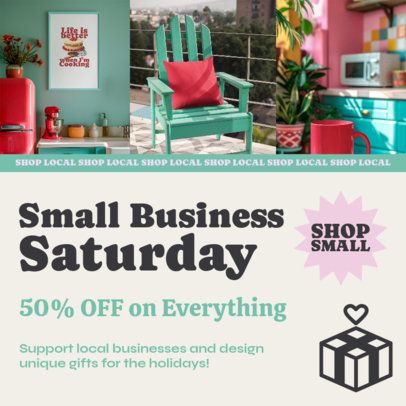 Big Sale Instagram Post Template for a Small Business Saturday Special Promo 7042g