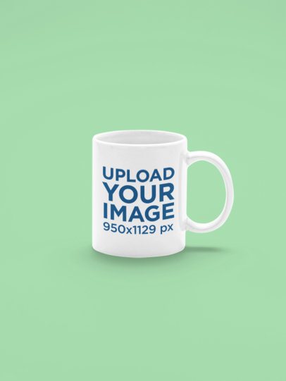 Drinkware Mockup Featuring an 11 Oz Coffee Mug in a Colorful Backdrop