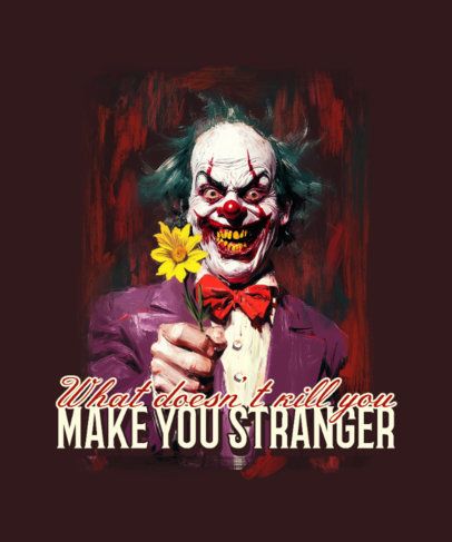 T-Shirt Design Maker Featuring a Horror Clown Inspired by a Supervillain Movie 7049
