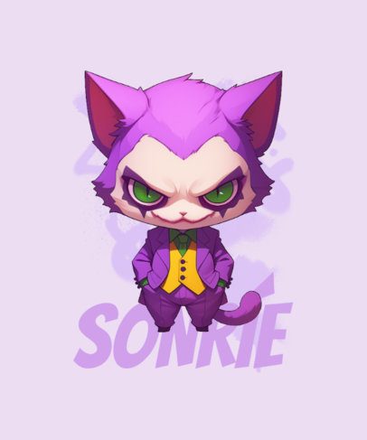 T-Shirt Design Maker with an Illustrated Character Inspired by a Clown Supervillains Film 7050