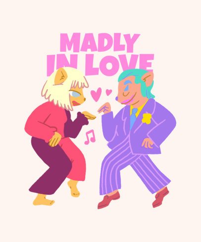 T-Shirt Design Creator Featuring Dancing Cartoons Inspired by a Clown Supervillains Movie 7050