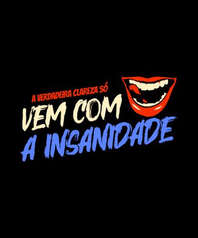 T-Shirt Design Generator with a Quote and a Creepy Mouth Inspired by a Clown Supervillains Film