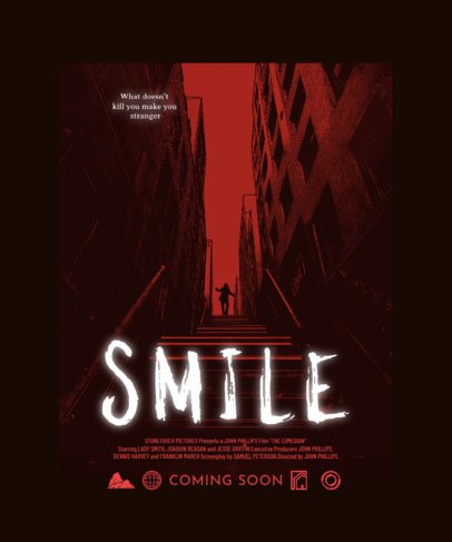 T-Shirt Design Template with an Illustration Inspired by a Clown Supervillains Movie Ad