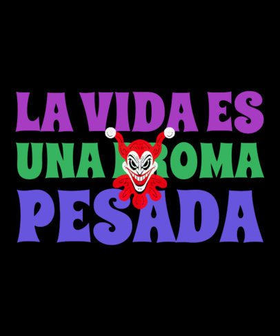 T-Shirt Design Generator with a Clown Supervillains-Inspired Quote and a Jester Graphic