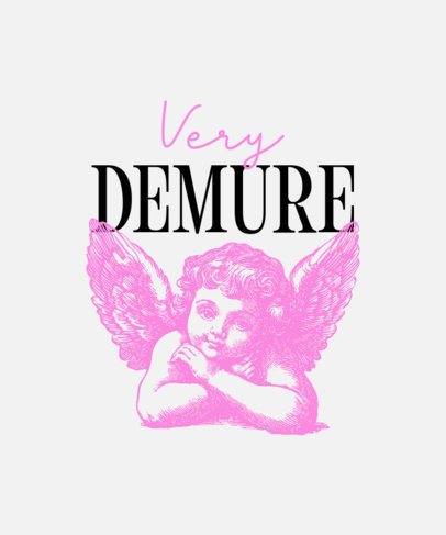 T-Shirt Design Maker With an Angel Graphic Inspired by the Very Demure Trend 