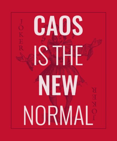 T-Shirt Design Generator With a Joker Card Graphic Inspired by a Clown Supervillains Film