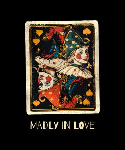 T-Shirt Design Template Featuring a Clown Supervillains Film-Inspired Theme