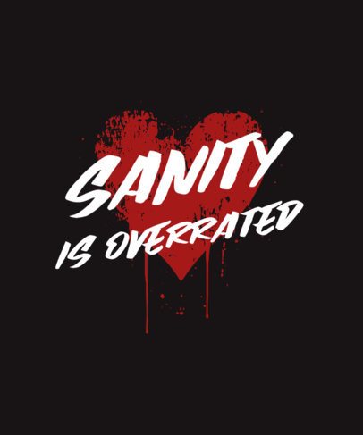 T-Shirt Design Maker Featuring a Heart Graphic and a Quote Inspired by a Clown Supervillains Movie