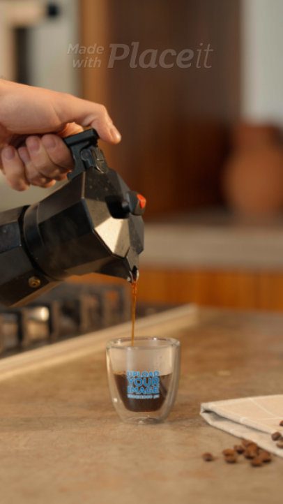 Espresso Glass Video Featuring a Man Serving Coffee 8961v