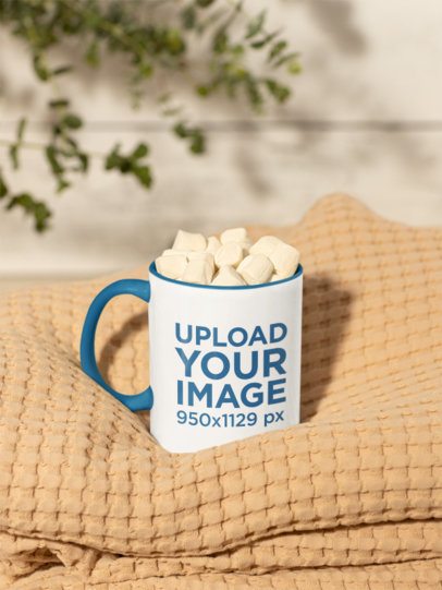 Mockup Featuring a Coffee Mug Filled with Marshmallows m51011