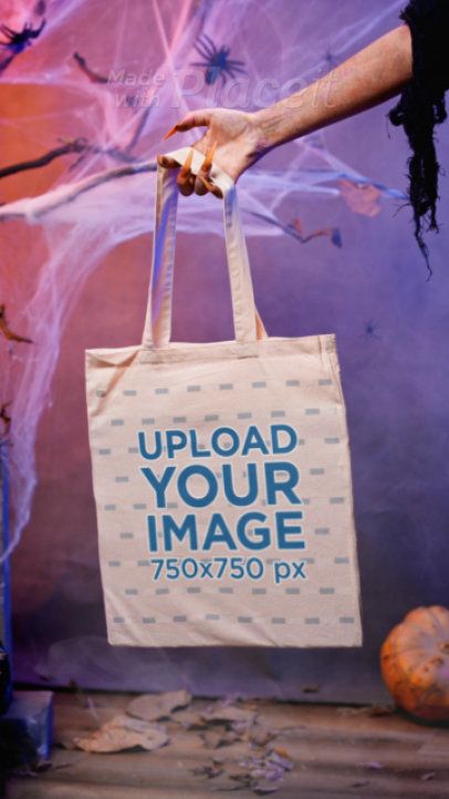 Video of a Monster's Hand Carrying a Tote Bag 8966v