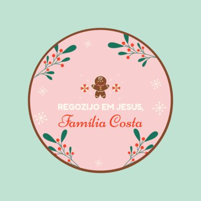 Ornament Creator Featuring a Gingerbread Cookie Graphic and a Holiday Message 7063b