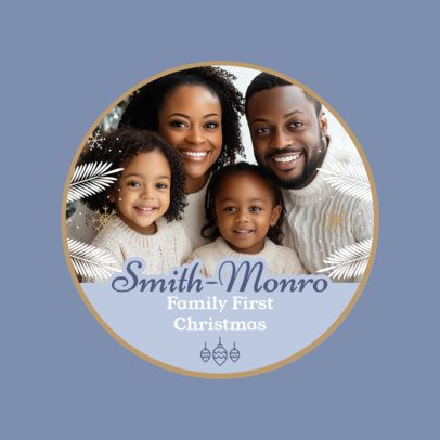 Ornament Template With a Family Photo to Wish a Merry Christmas 7063c