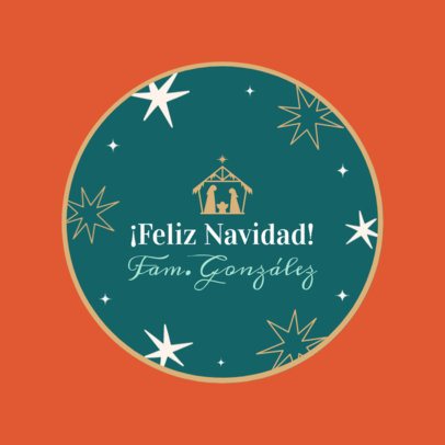 Sweet Ornament Template Featuring a Nativity Christmas Graphic 7063g