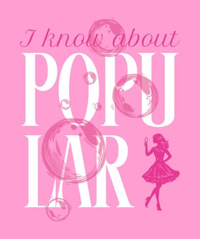 T-Shirt Design Template With a Girly Layout inspired by a Witch Musical