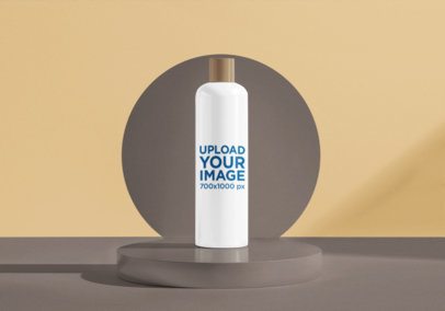 Mockup of an AI-Created Shampoo Bottle in a Simple Setting m50633
